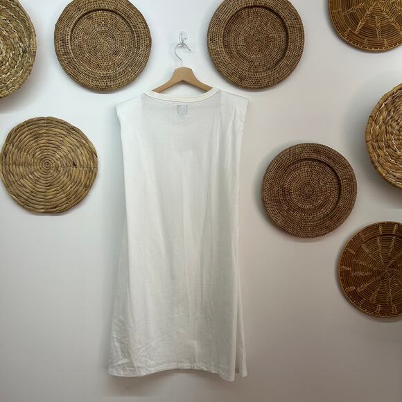 NEW GAP White Sleeveless Short Muscle Tank Mini Dress MT Medium TALL Minimalist - Picture 3 of 8